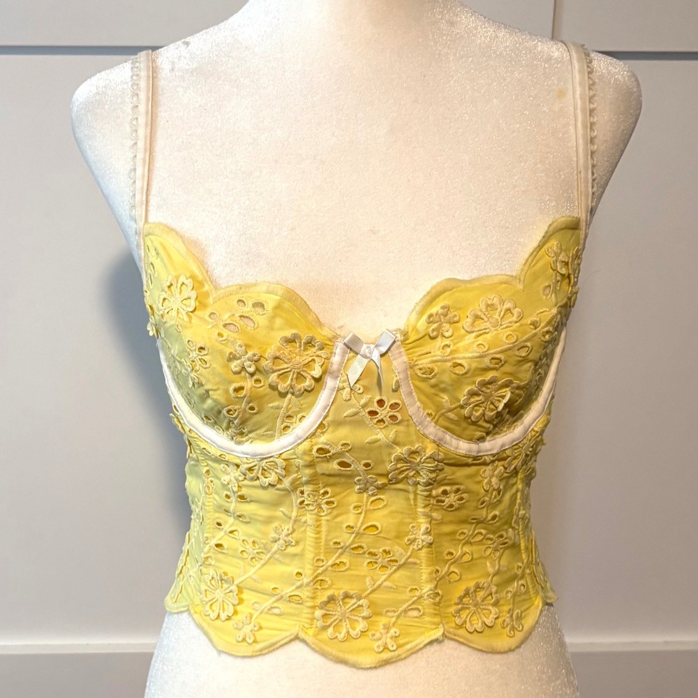 Floral For Love And Lemons Yellow corset Top